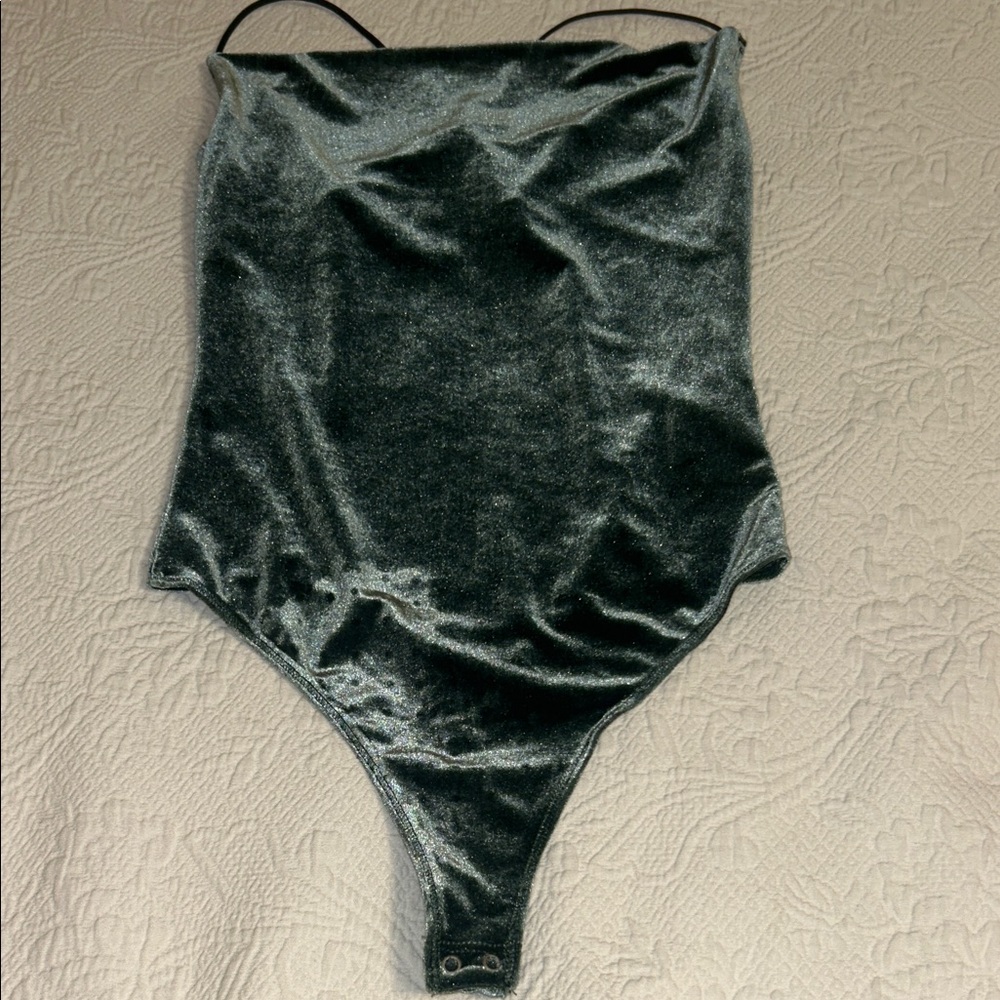 Abercrombie & Fitch Green Velvet Bodysuit